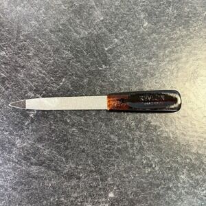 Vintage Revlon Emery Nail File Shaping Finishing 5" Tortoise Pointed Tip